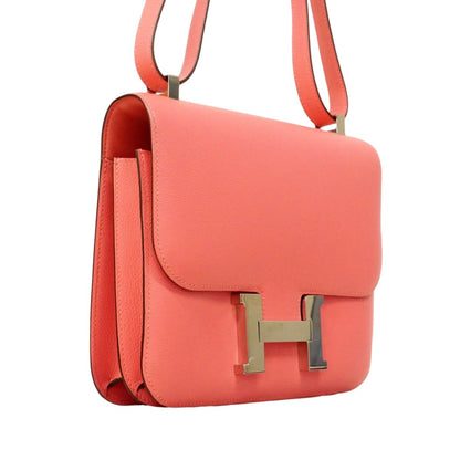 Hermes Shoulder Bag Constance 24 Ever Color Rose Azalea Silver — view 2