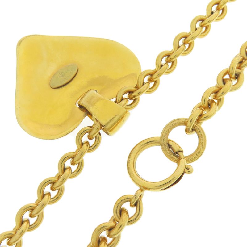 Chanel Heart Coco Mark Necklace Metal Ladies