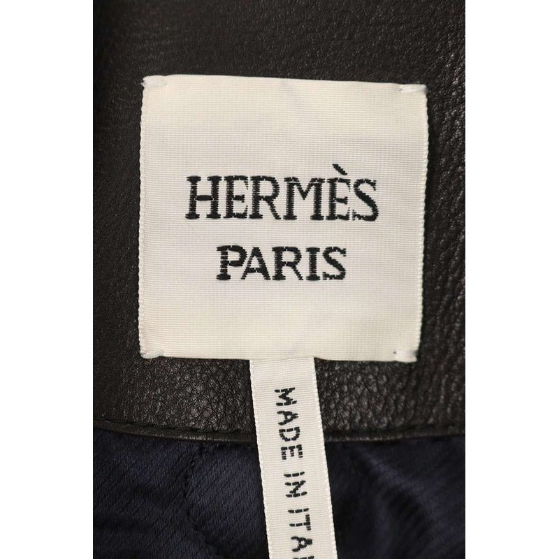 Hermes 36-7013 Serie Button Calfskin Rider Leather Ther Jacket 34 — view 3