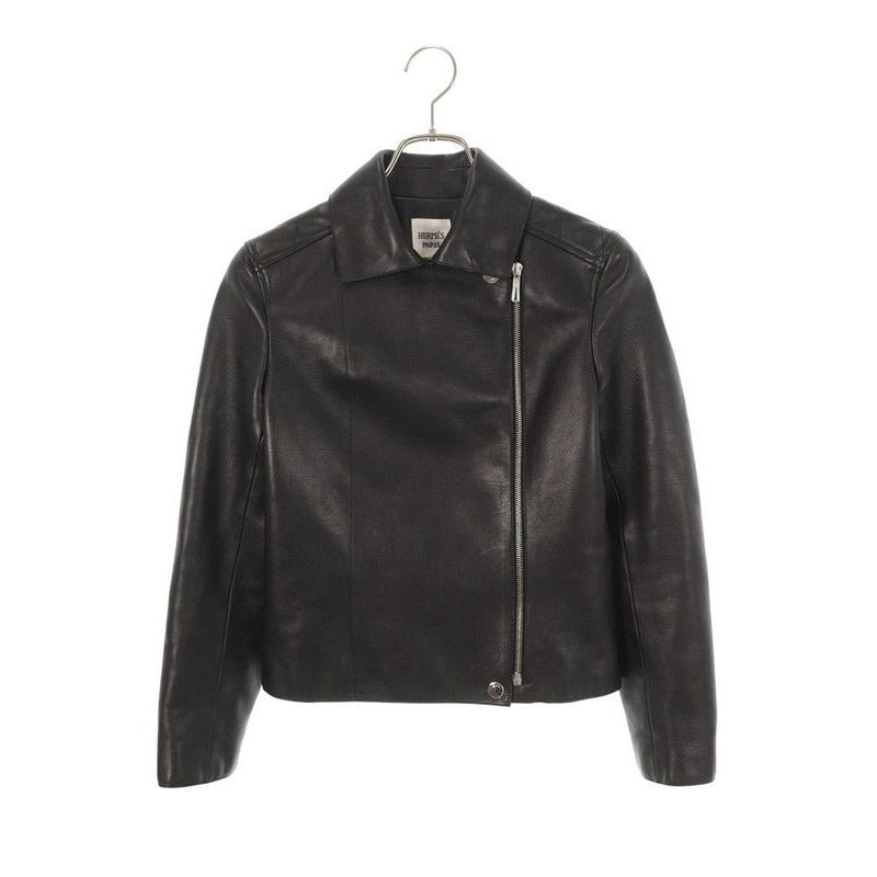 Hermes 36-7013 Serie Button Calfskin Rider Leather Ther Jacket 34