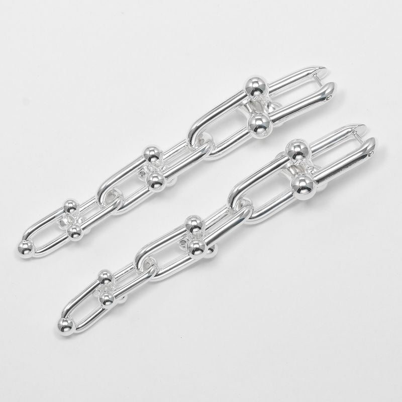 Tiffany & Co Hardware Graduated Links 925 Silver Ladies 22.3g Earrings