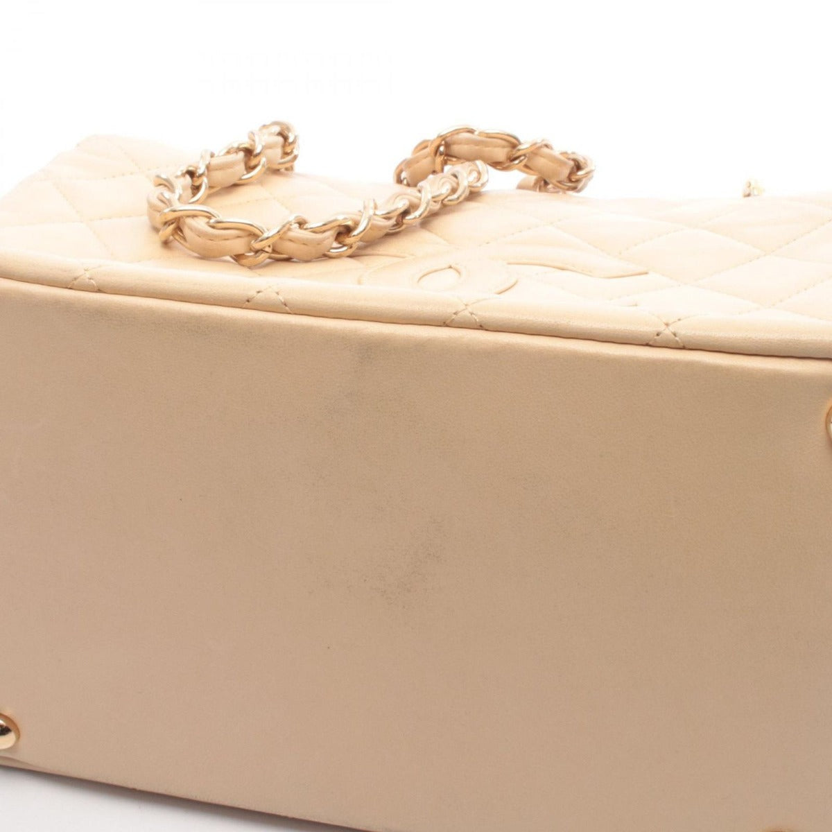 Chanel Shoulder Bag Quilted Cream Lambskin Coco — view 12