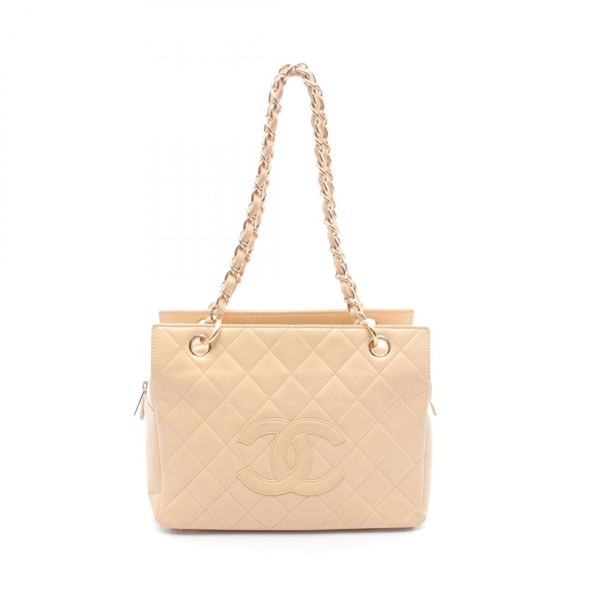 Chanel Shoulder Bag Quilted Cream Lambskin Coco