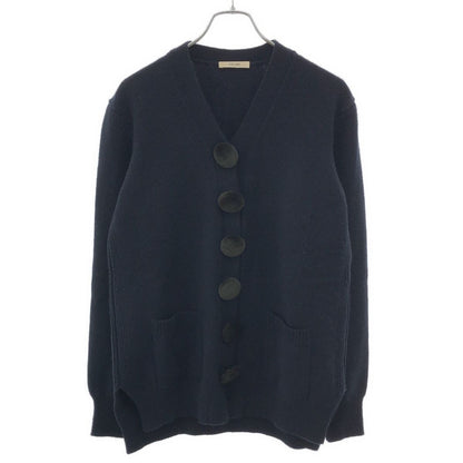 Celine by Phoebe Philo Fur Button Cashmere Knit Cardigan 2 Navy
