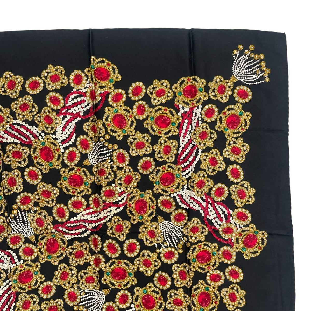 Chanel Scarf Silk Jewel Pattern Black Gold — view 4