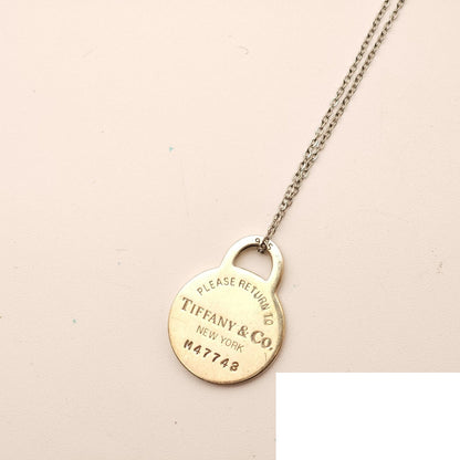 Tiffany & Co Return to Tiffany Round Necklace Plate Silver Bag — view 2