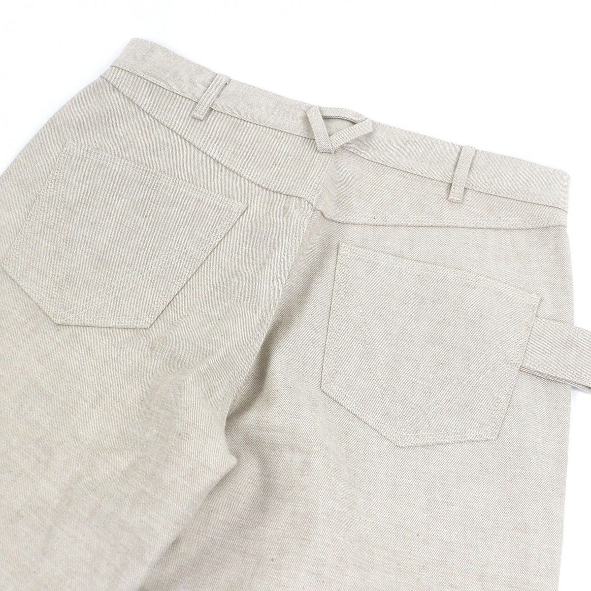 Bottega Veneta Cotton Button Fly Boots Cut Pants Beige 46 — view 4