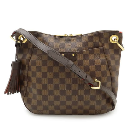 Louis Vuitton Damier South Bank Shoulder Bag Crossbody Fringe Tassel Charm