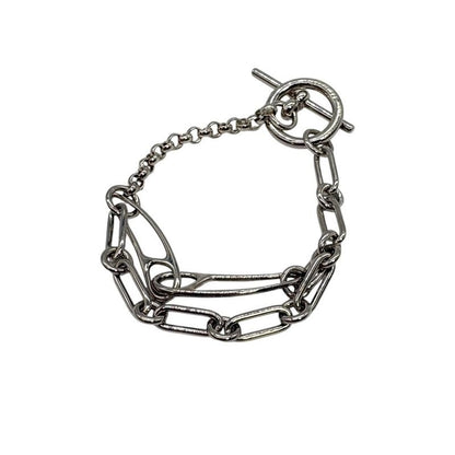 Hermes Bracelet Chaine D'ancre Punk Sh Size SV 925 Silver 3424