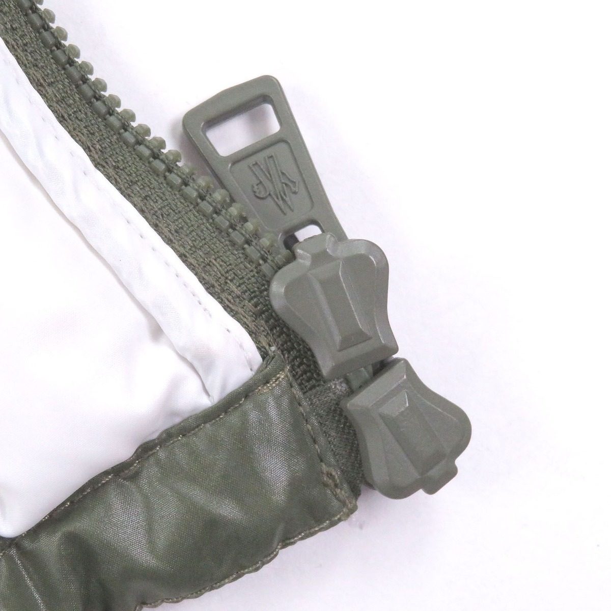 Moncler Genichi Gilet Born to Protect Logo Patch Hooded Down Jacket Vest Khaki 2 — view 5