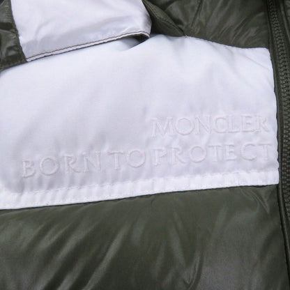 Moncler Genichi Gilet Born to Protect Logo Patch Hooded Down Jacket Vest Khaki 2 — view 7