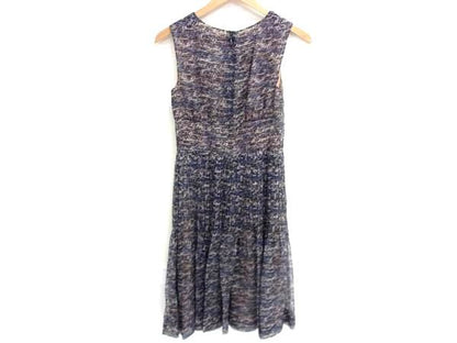 Chanel P40600v29399 100% Silk All Over Pattern Sleeveless Dress 36