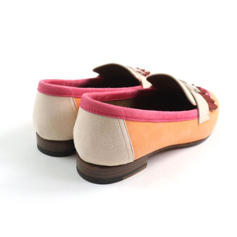 Hermes 181071z Royale Hhardware Attached Tassel Almond Toe Suede Leather Loafer