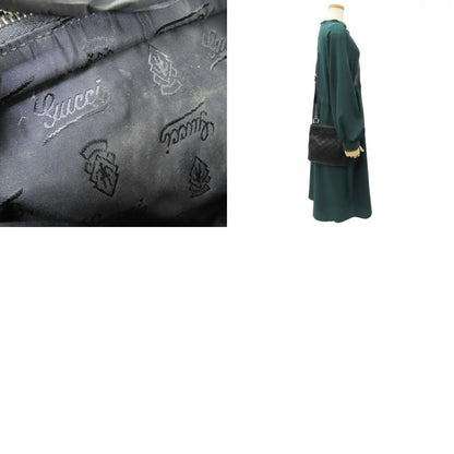 Gucci Shoulder Bag 201538 Guccissima Cima Leather Black Gold Hardware Crossbody