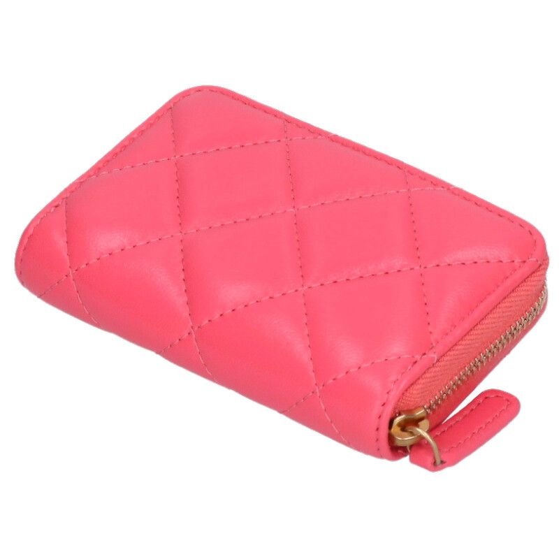 Chanel Matelasse Lambskin Leather Card Case Women