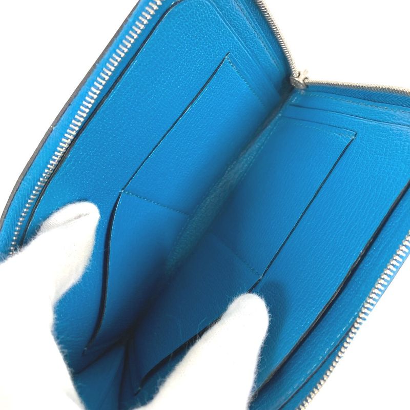 Hermes Coin Case Remix Duo Leather Blue