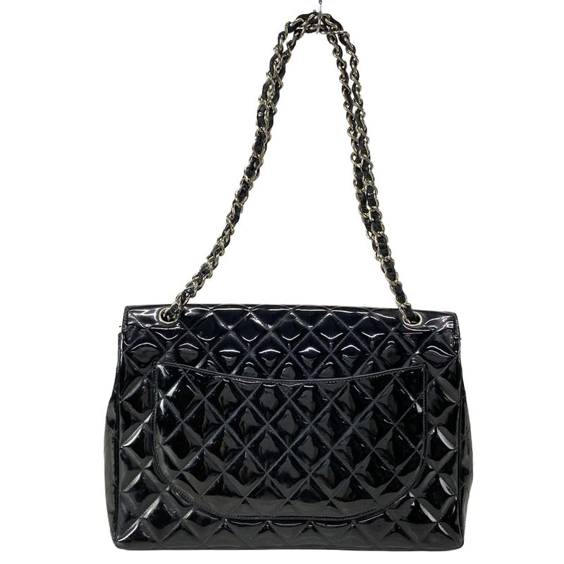Chanel Shoulder Bag Deca Matelasse Black Coco Mark / Chain Shoulder / Silver