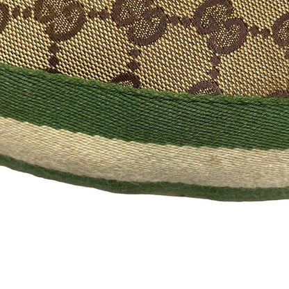 Gucci Shoulder Bag GG Patternbamboo 131036 Beige Dark Brown And Green Leather