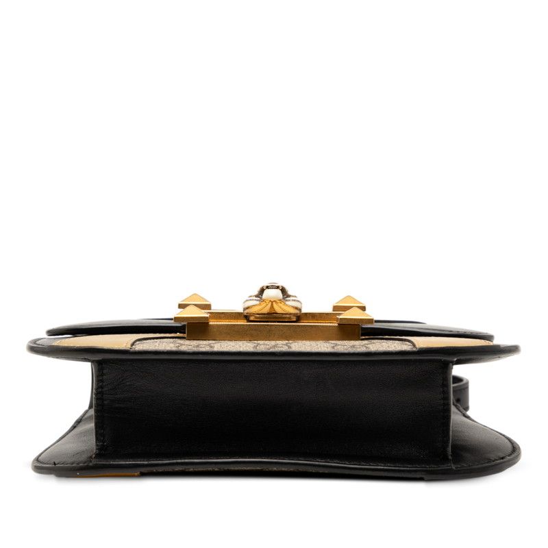 Gucci GG Supreme Osiride Taiga Head 500781 Black Gold PVC Leather Women's Gucci