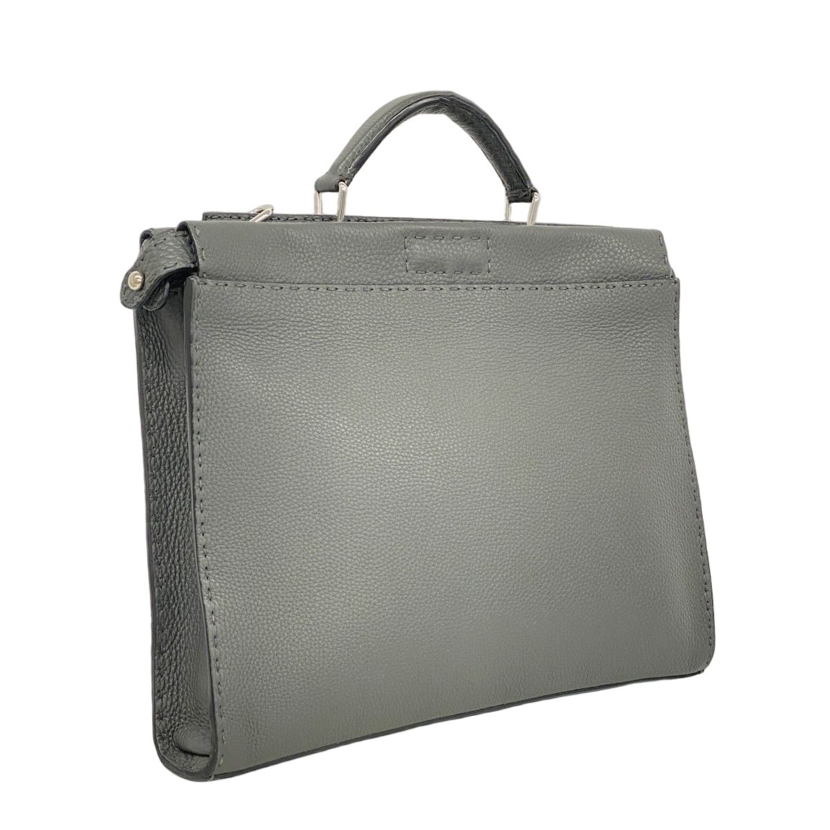 Fendi Handbag Monster Selleria Leather Gray Silver 2-Way — view 2