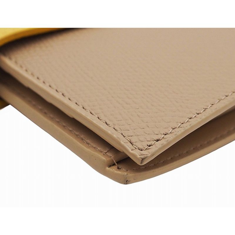 Celine Medium Strap Wallet Calfskin Nude Beige Citron Yellow Bicolor Wallet