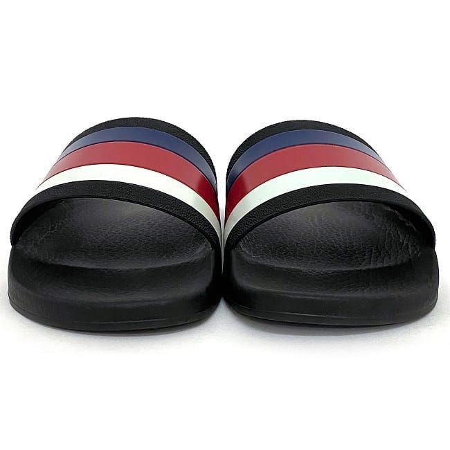 Gucci Shower Sandals Black Tricolor 308234 Never Worn