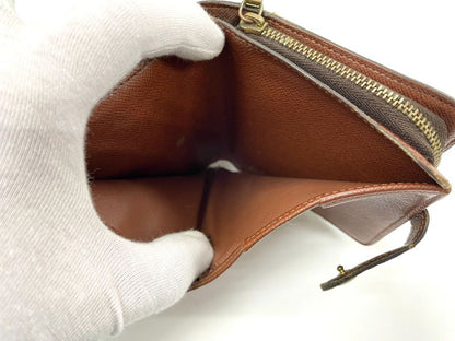 Louis Vuitton Monogram Compact Zipped Folding Wallet M61667 Brown Made In France