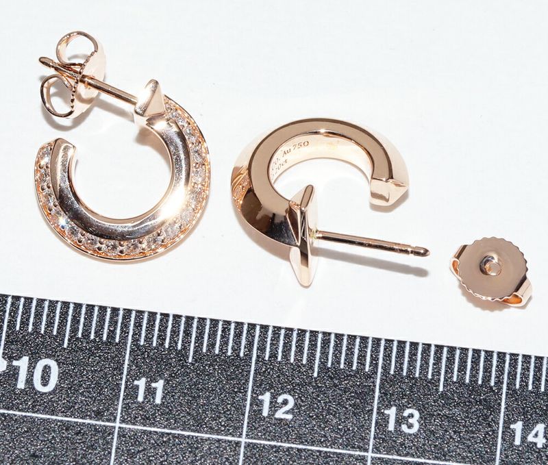 Tiffany & Co Earrings 18K Pink Gold Diamond 040ct T One Hoop Earrings