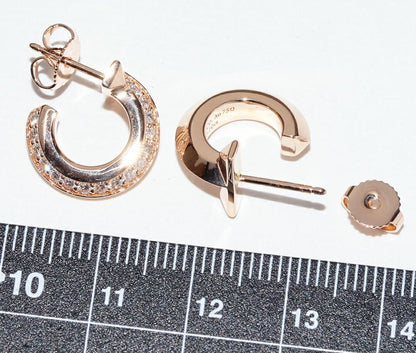 Tiffany & Co Earrings 18K Pink Gold Diamond 040ct T One Hoop Earrings