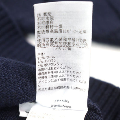 Bottega Veneta 751972 Wool Intrecciato Crew Neck Ribbed Sweater Knit Navy M