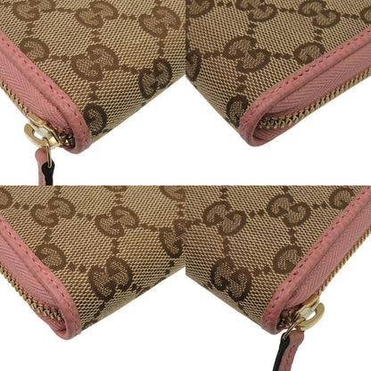 Gucci Round Zipper 363423 GG Supreme Canvas Beige Long Wallet 1215 Gucci
