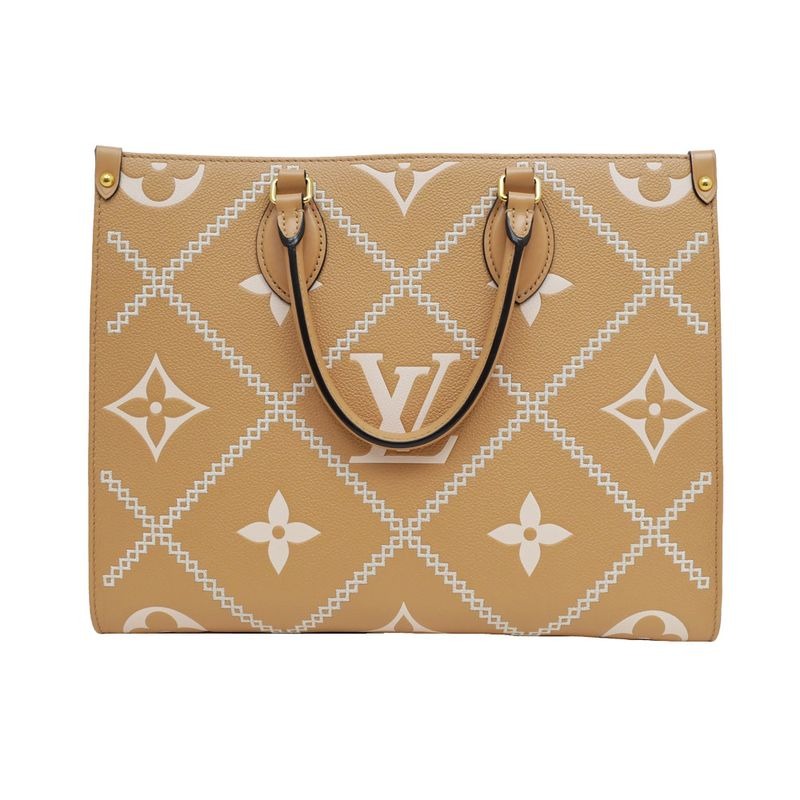 Louis Vuitton On The Go MM Handbag Tote Broderie Arizona Brown Monogram
