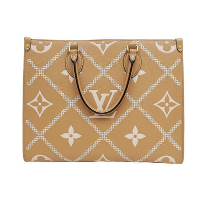 Louis Vuitton On The Go MM Handbag Tote Broderie Arizona Brown Monogram