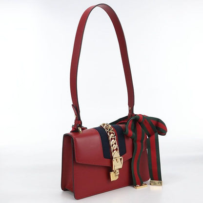 Gucci Sylvie Shoulder Bag Leather Red