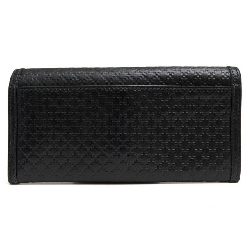 Gucci Long Wallet Men Leather Black Diamante Bifold with Coin — view 2