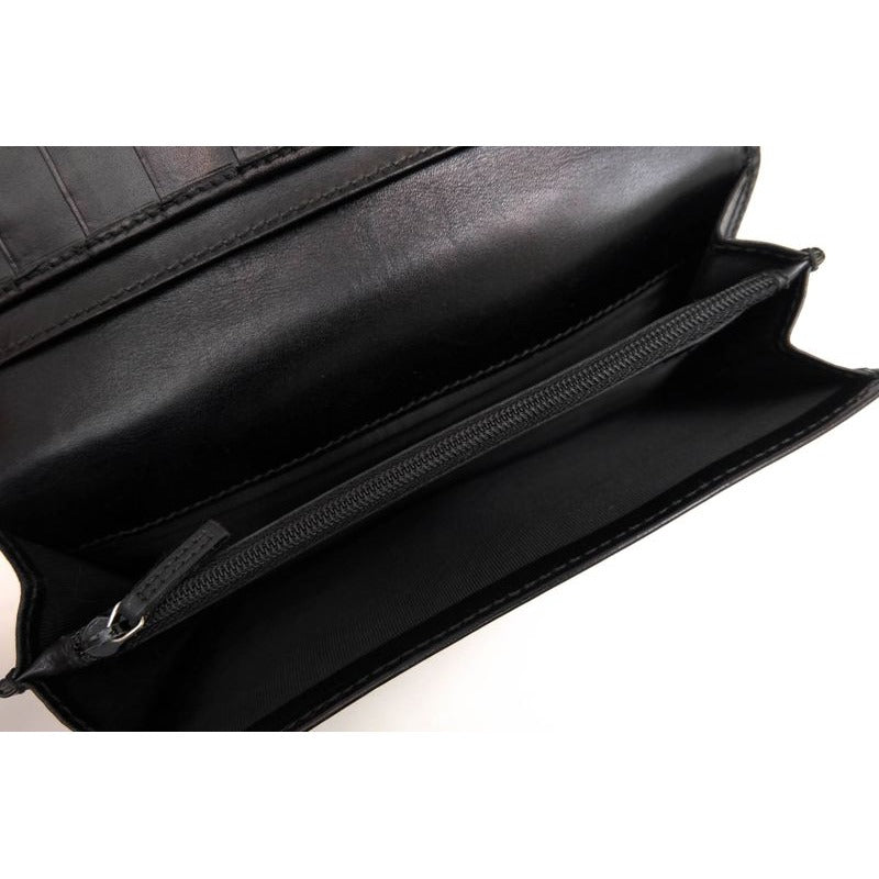 Gucci Long Wallet Men Leather Black Diamante Bifold with Coin — view 7
