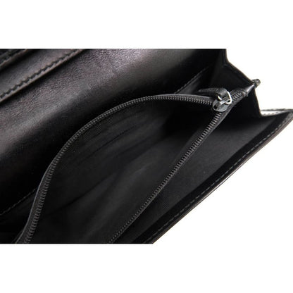 Gucci Long Wallet Men Leather Black Diamante Bifold with Coin — view 8
