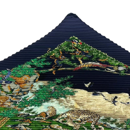 Hermes Scarf Silk Pleats Sichuan Navy — view 4