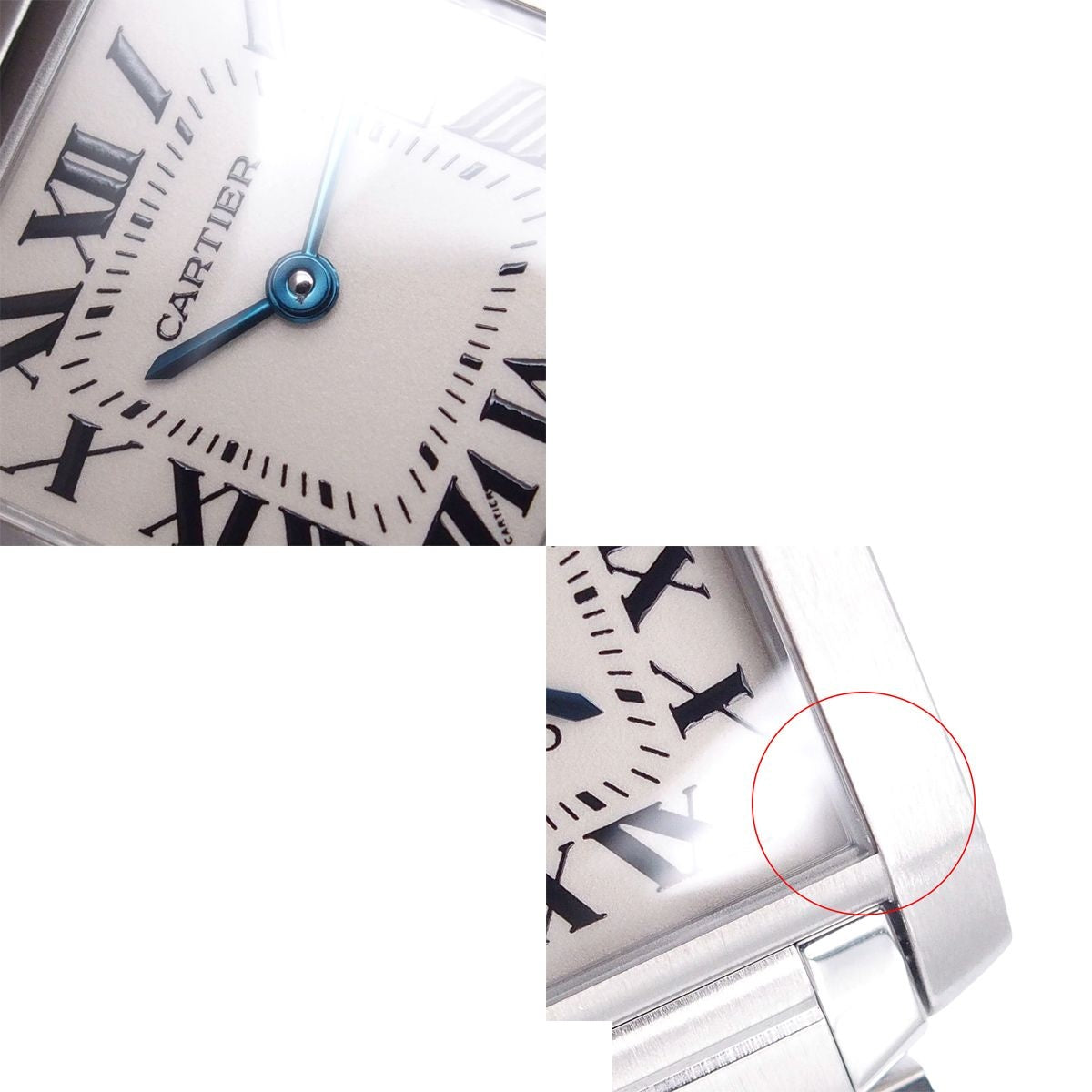 Cartier Tank Francaise MM Date Ivory SS Watch Quartz — view 7