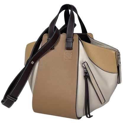 Loewe Hammock Small Anagram 2-Way Shoulder Bag Leather Beige