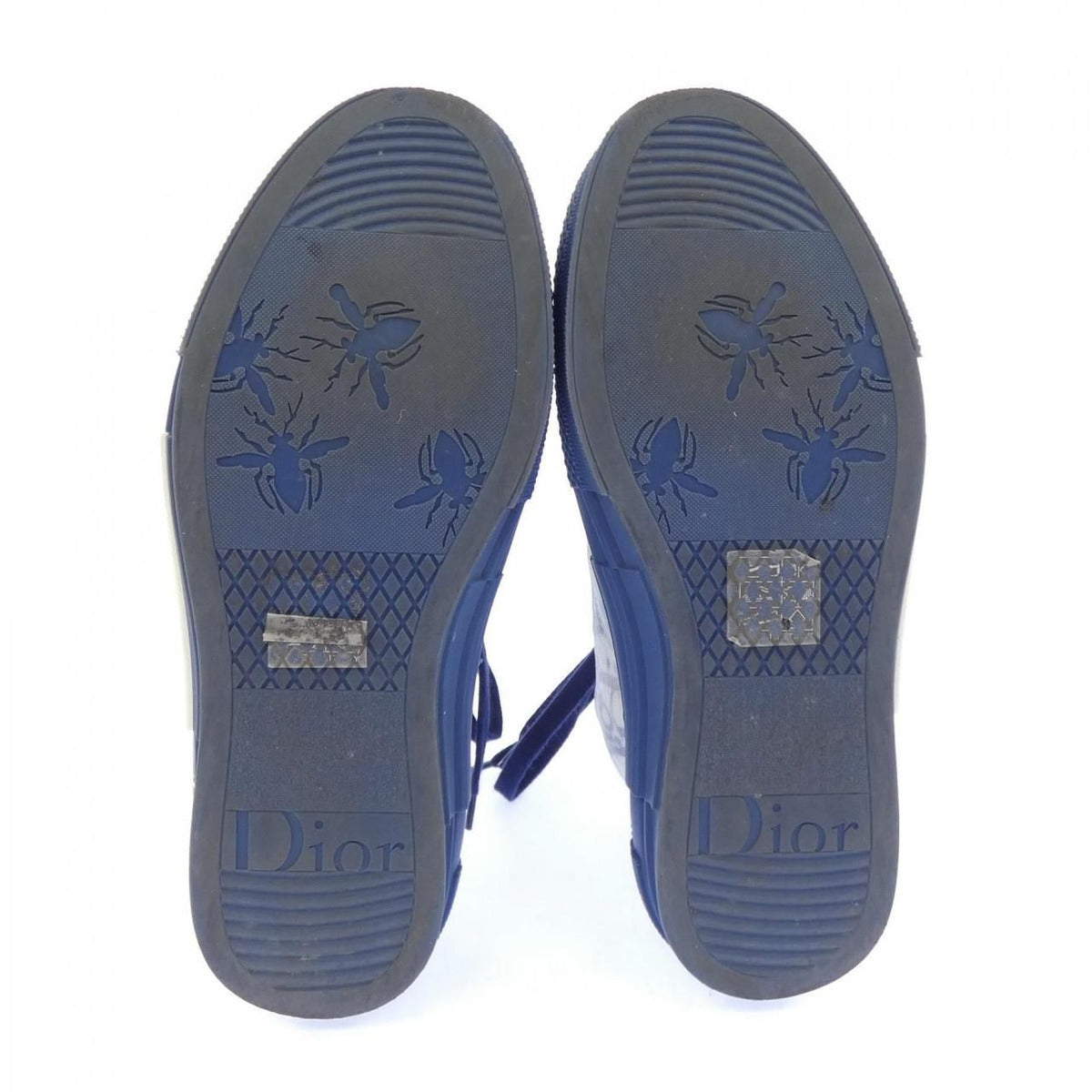 Dior High Top Oak Sneakers White Navy — view 4