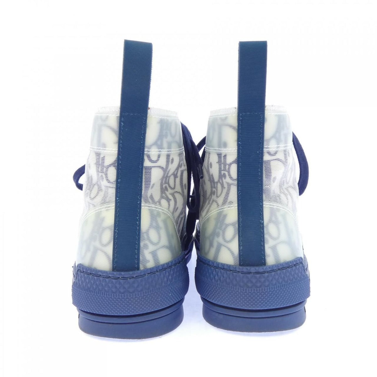 Dior High Top Oak Sneakers White Navy — view 5