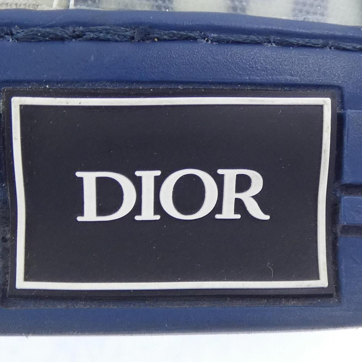 Dior High Top Oak Sneakers White Navy — view 6