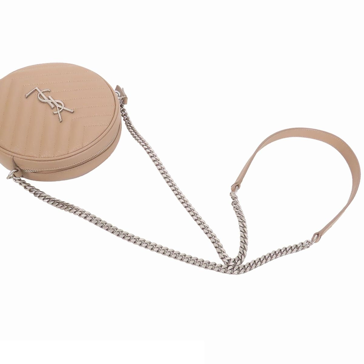 Saint Laurent Vinyl Chain Beige Leather Cassandra Shoulder Bag — view 4