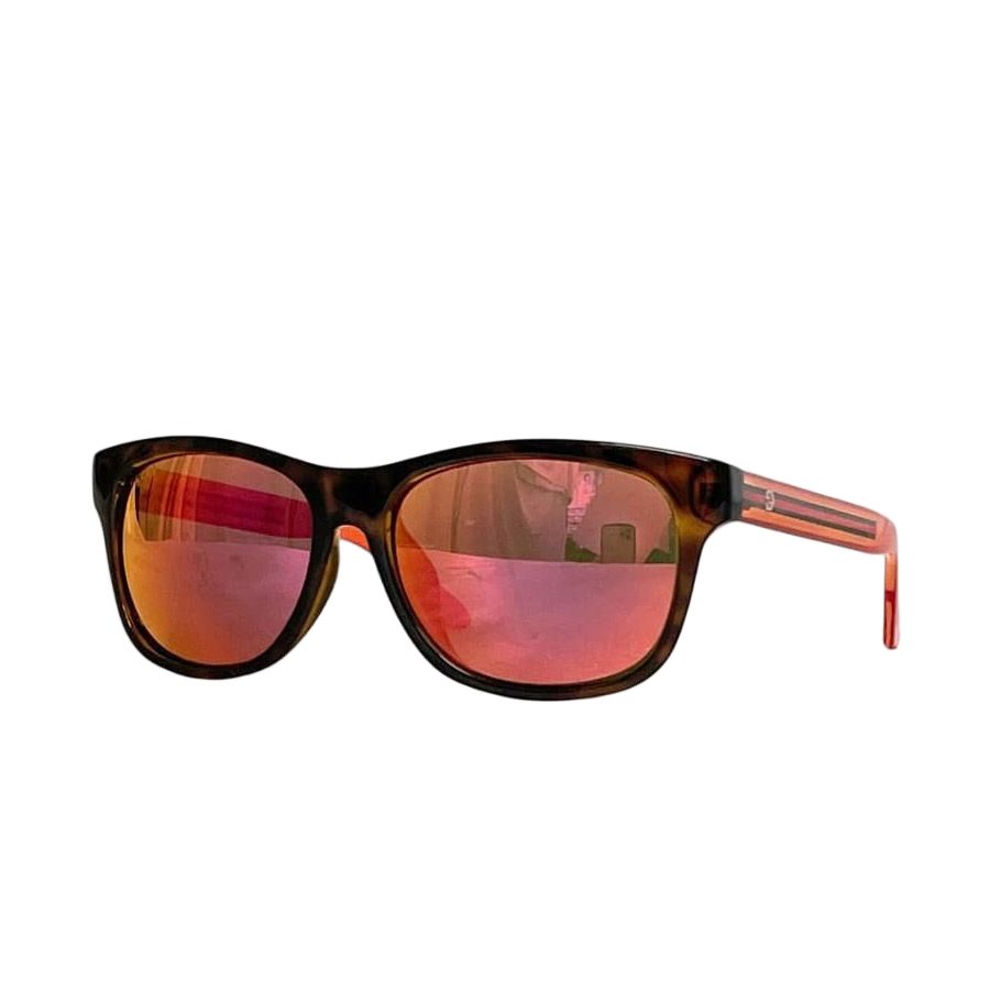 Gucci Sunglasses Mirror Orange Sherry Interlocking G Lens Acetate Eyewear