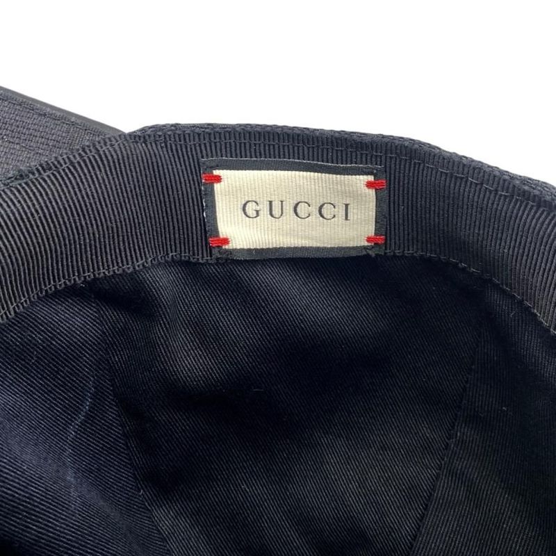 Gucci Hat Baseball Cap 200035 XL Size Original GG Canvas Black Gucci