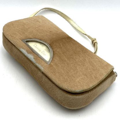 DIOR Handbag Beige Halaco/pvc Maris Pearl Women Men Fashion
