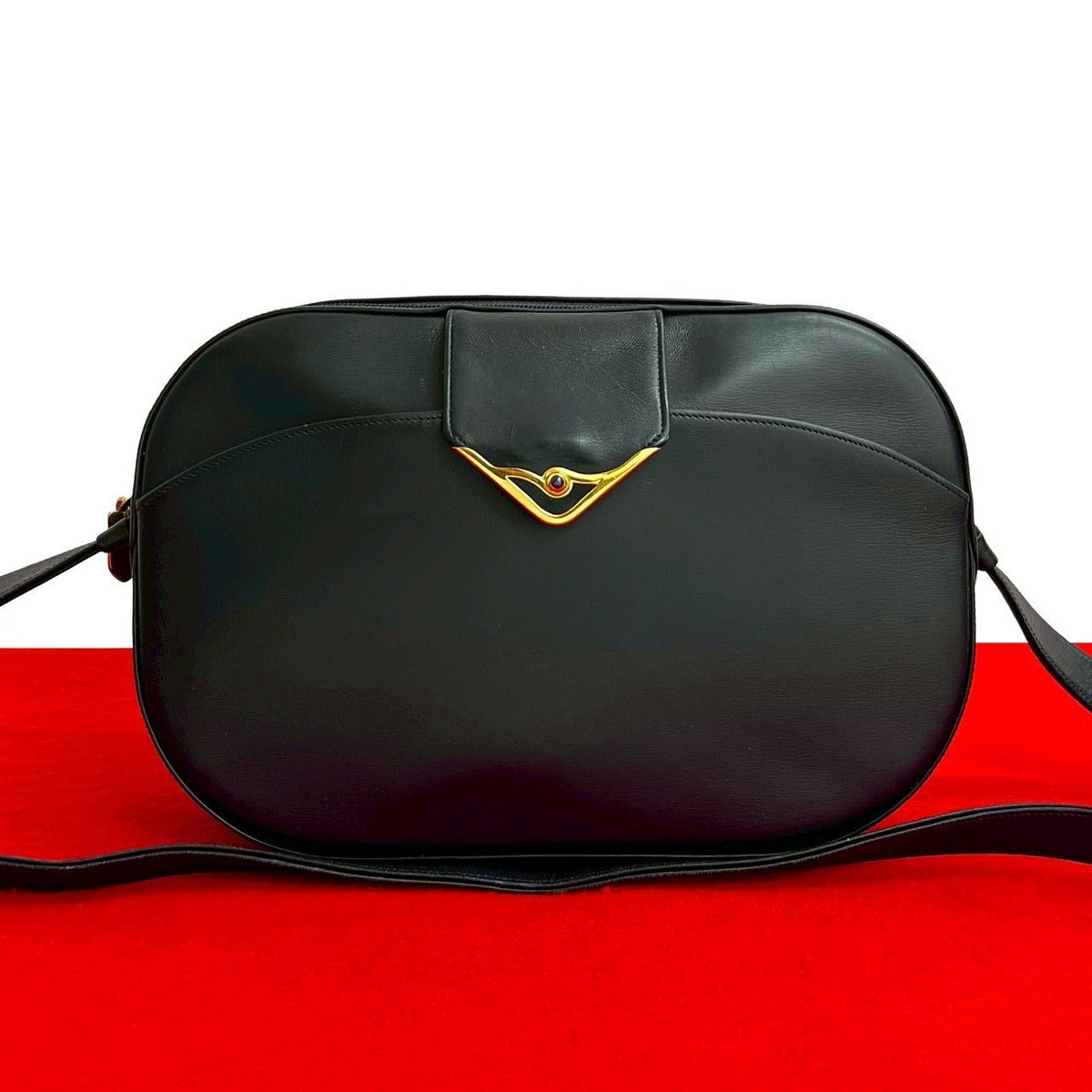 Cartier Vintage Sapphire Line Calf Leather Mini Shoulder Bag