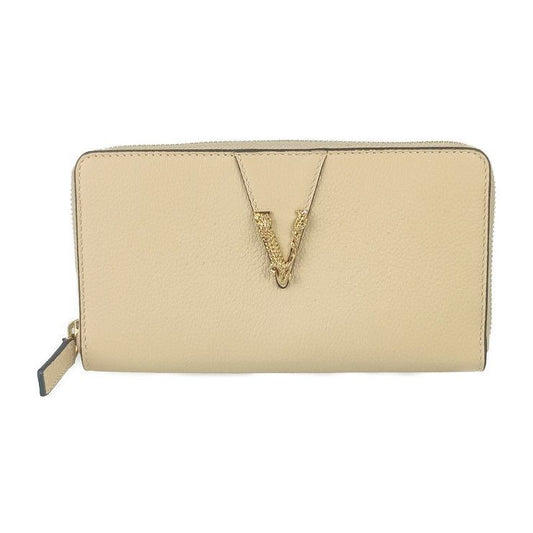 Versace Wallet Virtus Round Zipper Long Beige