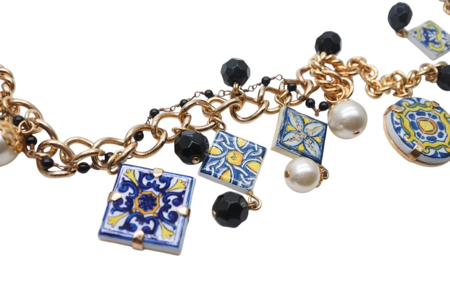 Dolce & Gabbana Necklace Mexican Tile Style Brass Terracotta — view 2